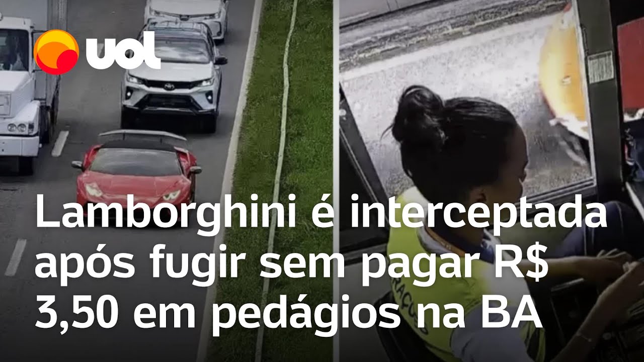 Lamborghini é interceptada pela PRF após fugir sem pagar R$ 3,50 em pedágios na Bahia